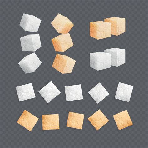 Sugar Cubes Realistic Set 5881372 Vector Art at Vecteezy