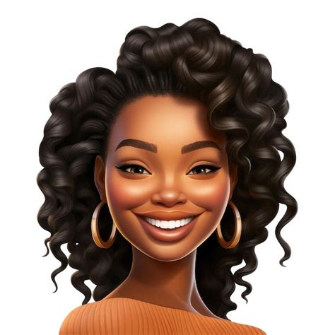 Memoji Bela Garota Afro Americana Mulher Em Um Fundo Branco Emoji