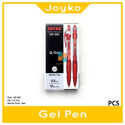 Jual Joyko Pulpen Gel Gp Q Gel Mm Merah Per Pcs Shopee