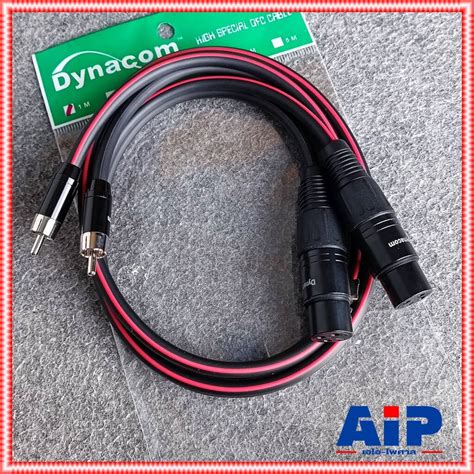 1เมตร Dynacom สายj Cannon P Rcaข้างละ2หัว 1m J2049 6 สายดำ สายสัญญาณเสียง Xlr เมีย Rca คู่ยาว 1