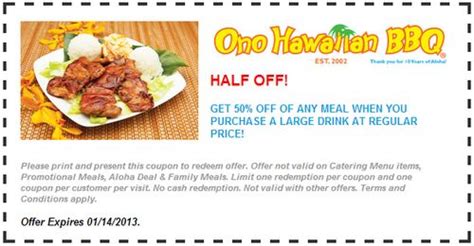 Save Big On Ono Hawaiian BBQ With Free Printable Coupons In 2023