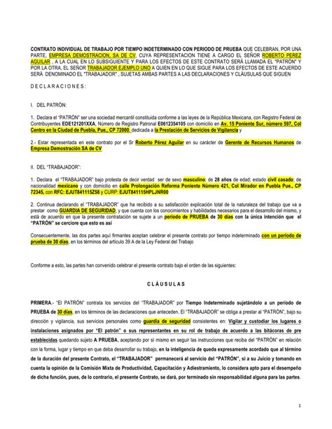 Introducir Imagen Modelo De Contrato Laboral Por Tiempo