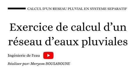 Dimensionnement Du R Seau D Eaux Pluvial Par La M Thode De Caquot