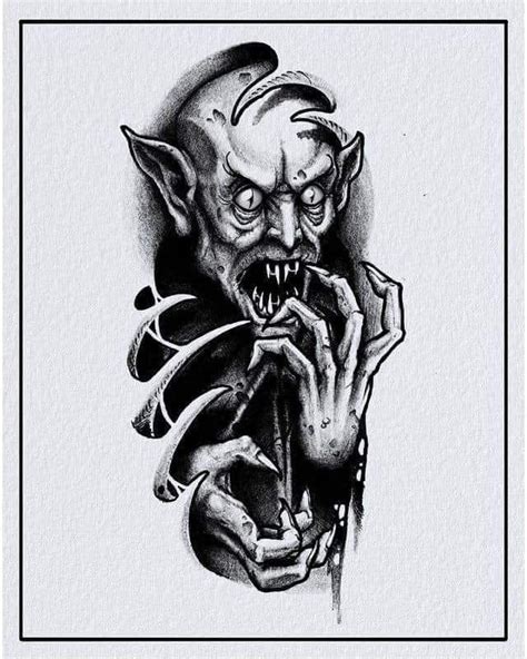 Pin By Julio Oz Rocha On Blackwork Vampire Tattoo Designs Scary