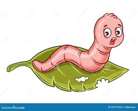 Cute Worm Garden Pest Insect Control Earthworm Character Gardening