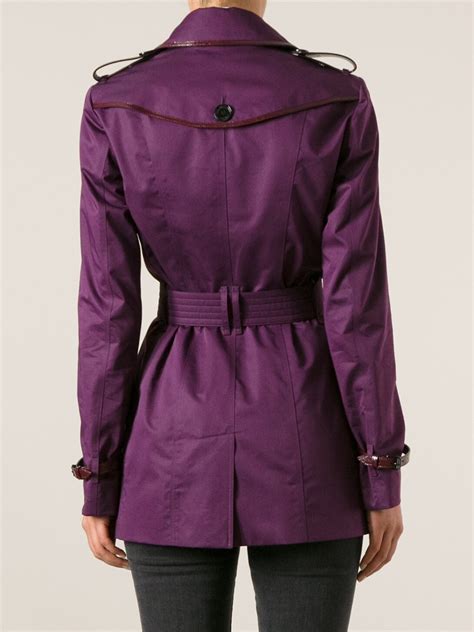 Lyst Burberry Belted Trench Coat In Purple