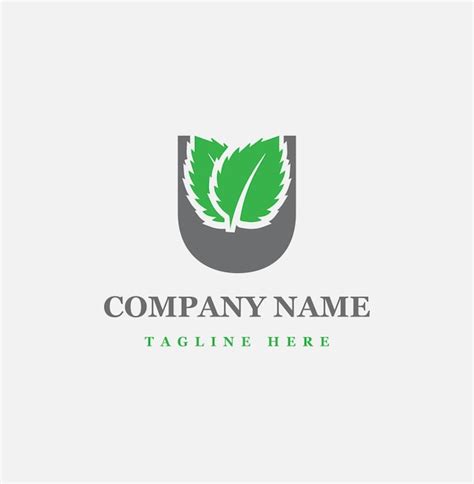 Premium Vector Letter U Green Leaf Plant Nature Farm Business Company