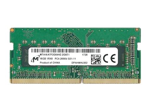 Оперативная память Micron SODIMM DDR4 16Gb 1Rx8 2666Mhz PC4-2666V-SE1 ...