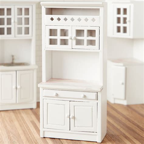 Scale Dollhouse Miniature White With Marble Cabinet Kitchen