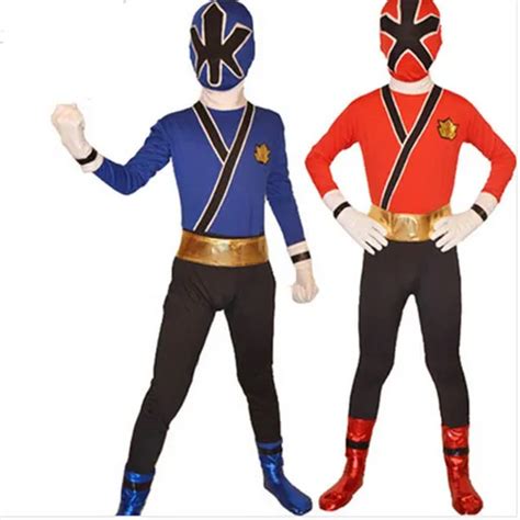 Power Rangers costume kids red Samurai cosplay children Halloween ...