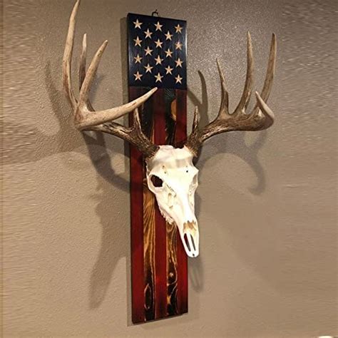 European Trophy Mount Plaque Skull Hanger Kit Usa Flag Decor Hooker