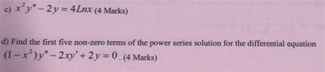 Solved Question 1 Solve The Following Differential