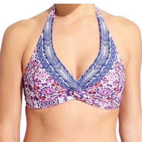 Athleta Ipanema Tara Twist Halter Bikini Top Size 36B Gem