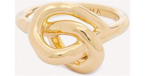 Missoma 18ct Gold Plated Vermeil Silver Molten Knot Stacking Ring In Metallic Lyst Australia