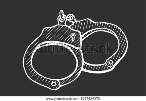 Handcuffs Hand Drawn Engraving Vintage Vector Stock Vector Royalty Free 1087529270 Shutterstock