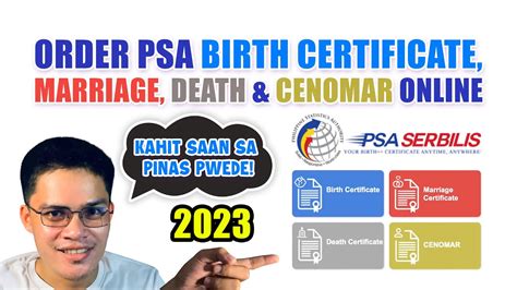 Paano Kumuha Ng Psa Birth Certificate Marriage Death And Cenomar Online