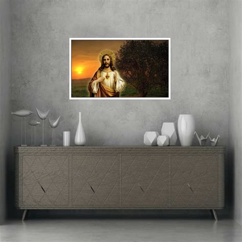 Quadro Decorativo Jesus Cristo Sagrado Cora O Elo