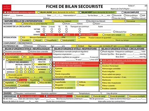 Fiche Bilan Secouriste Pse