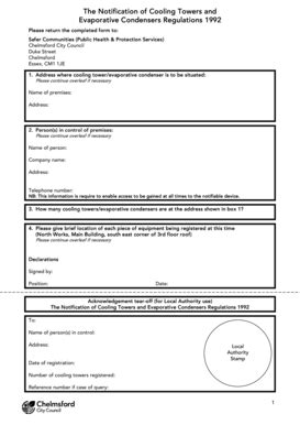 Fillable Online Chelmsford Gov NEW Cooling Towers Form Doc Port