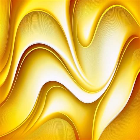 Papel De Parede Ondulado Amarelo Abstrato Ondas De Fundo Ai Generativa