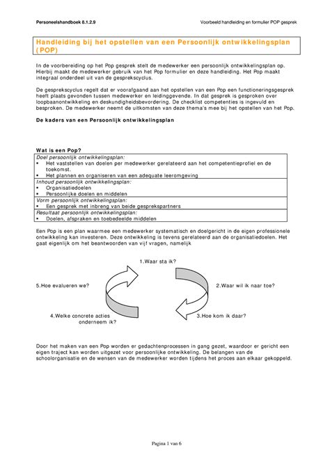 Handleiding Bij Het Opstellen Van Een Persoonlijk Ontwikkelingsplan