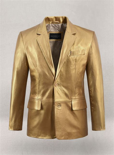 Gold Leather Blazer Leathercult Genuine Custom Leather Products Jackets For Men And Women