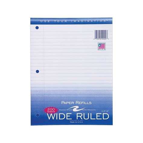 Roaring Spring Paper Products Wide Ruled Filler Paper 8 X 105 3 Hole