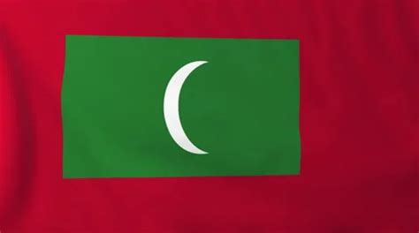 Flag Of Maldives Waving In The Wind See Stock Video Pond