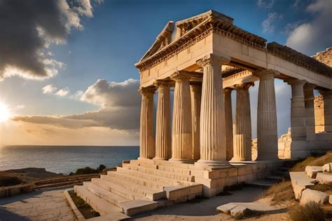 El Templo De Apolo Se Encuentra En La Isla De Atenas Foto Premium