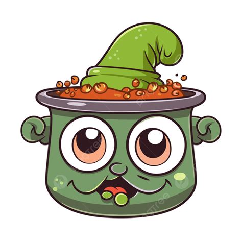 Gumbo Pot Clipart Cute Face Showing A Pot Of Soup With Some Food And A