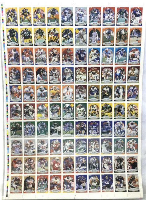 Lot Sheets Uncut Football Sports Cards Fleer