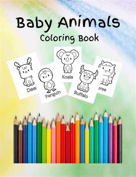 Toddler Coloring Pages: Baby Animals Kids Coloring Book With 36 Digital Coloring Pages Printable ...