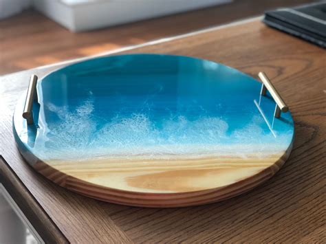 Ocean Serving Board Beach Charcuterie Beach House Beach Resin Tray