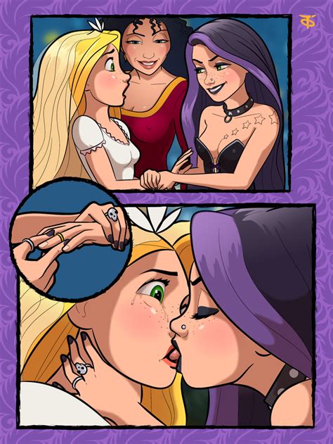 Rule 34 Black Hair Blonde Hair Blue Eyes Breasts Closed Eyes Clothing Couple Disney Dress Evil