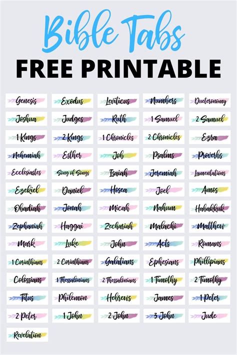 Bible Tabs Printable Free Download Printable Word Searches