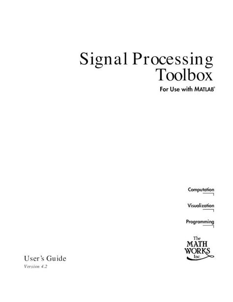 Pdf Matlab Signal Processing Toolbox User Manual Dokumen Tips