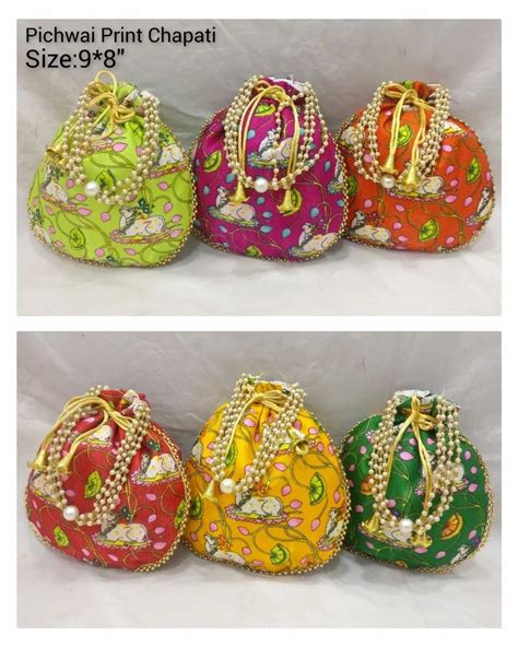 Promotional Bags Wedding Return Gifts Pichwai Print Potli Bag At Rs 65