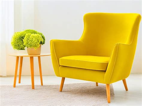 Premium AI Image | yellow armchair in living room hd images