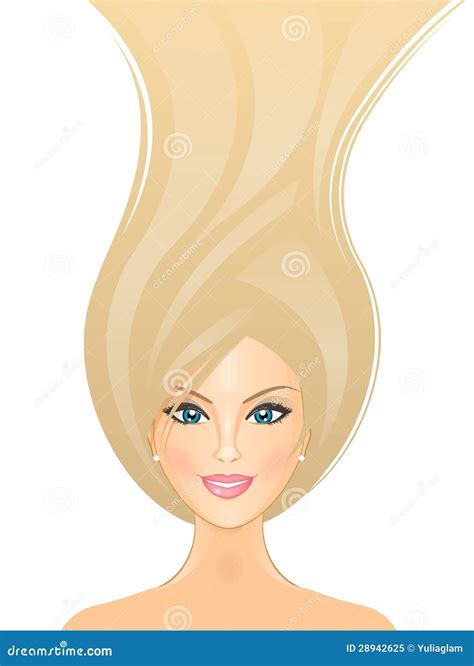 Girl With Long Blond Hair Stock Vector Illustration Of Blonde 28942625