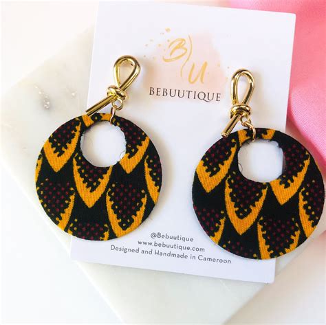 African Earring African Print Earring Kente Wrap Earrings Ankara Earrings African Fabric