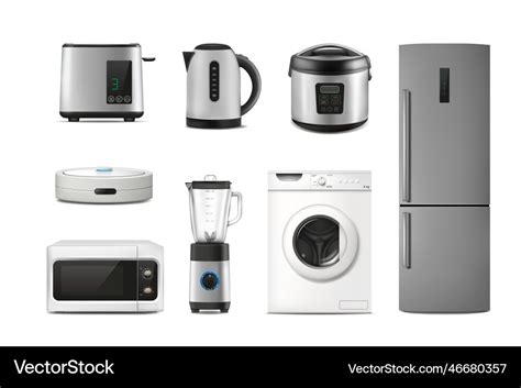 Electric home appliances realistic gadgets Vector Image