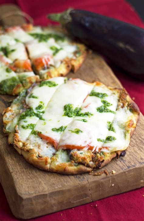 Pesto Fried Eggplant Flatbread Cooking Divine