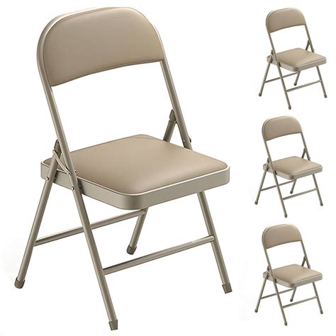 Vebreda 4 Pack Folding Chairs with Padded Seats for Outdoor & Indoor ...