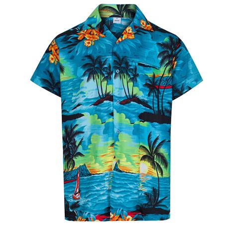 Mens Hawaiian Shirt Aloha Themed Party Shirt Holiday Beach Fancy Dress