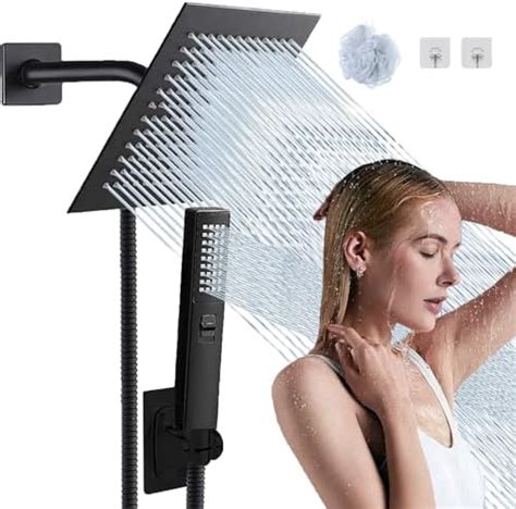 8 High Pressure Square Rain Shower Head And 2 In 1 Hand Shower Equipped