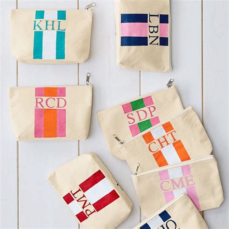 Hand Painted Monogrammed Canvas Zipper Pouch Mark And Graham