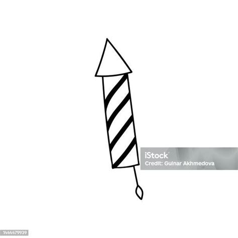 Fireworks Rocket Doodle Illustration In Vector Firework Rocket Hand