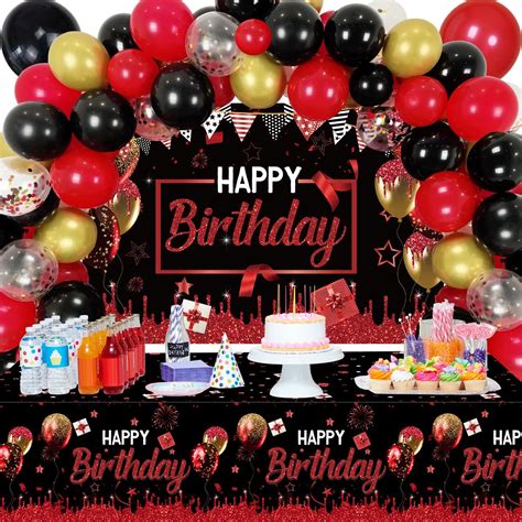 Amazon Red And Black Birthday Party Decorations Red Black And