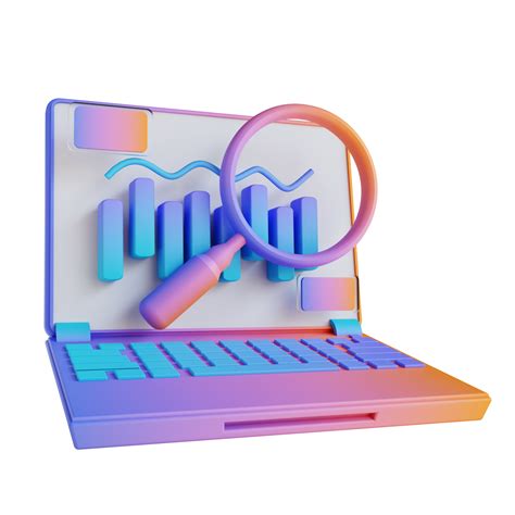 3d Illustration Laptop And Data Analysis 10856006 Png