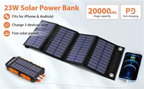 W Faltbaren Solarpanel Mit Solar Powerbank Mah Pd W